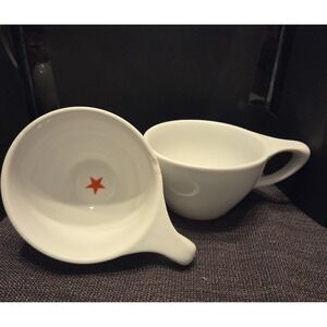 Set Of 2 Black Cat Project notNeutral Intelligentsia Coffee Mugs Cups Red Star